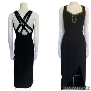 Roberta Formal Evening Dress with Criss Cross Sequins Back.  Size 11/12